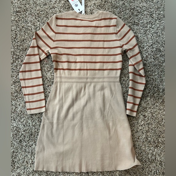 NWT Camel and brown striped dress - Picture 4 of 4